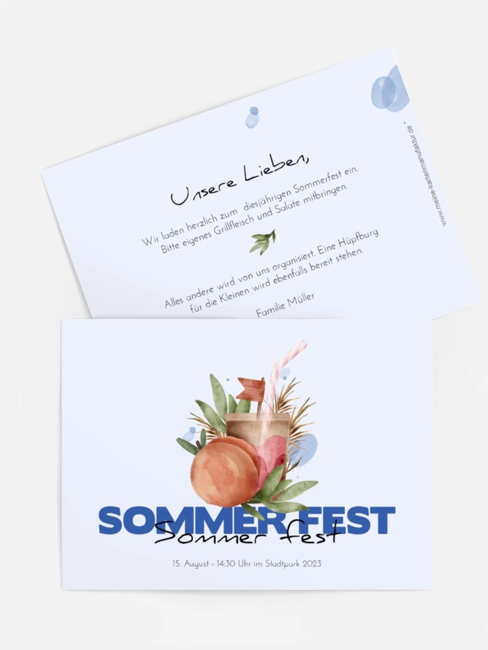 Sommerfest Einladung Pfirsichcocktail Sommerfest Einladung Pfirsichcocktail
