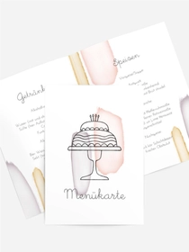 Menükarte Geburtstag Aquarell-Überraschung