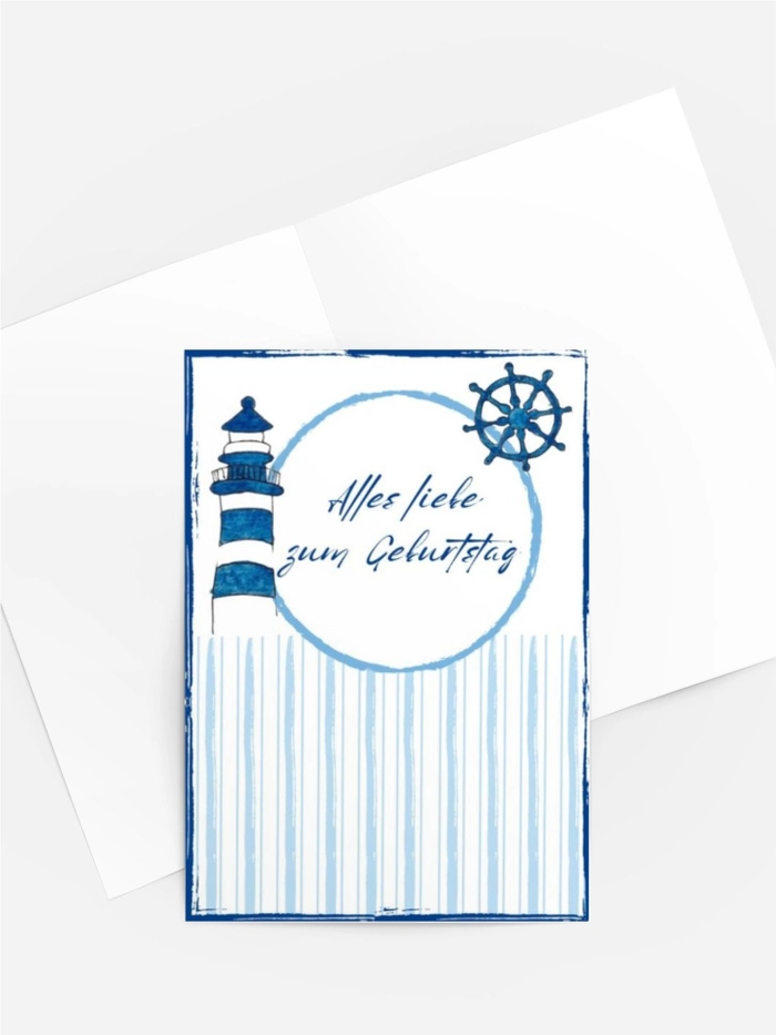 Maritime Geburtstagskarte „Alles Liebe zum Geburtstag“ Maritime Geburtstagskarte „Alles Liebe zum Geburtstag“