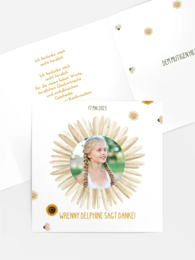 Dankeskarte Konfirmation Helle Blumen Dankeskarte Konfirmation Helle Blumen