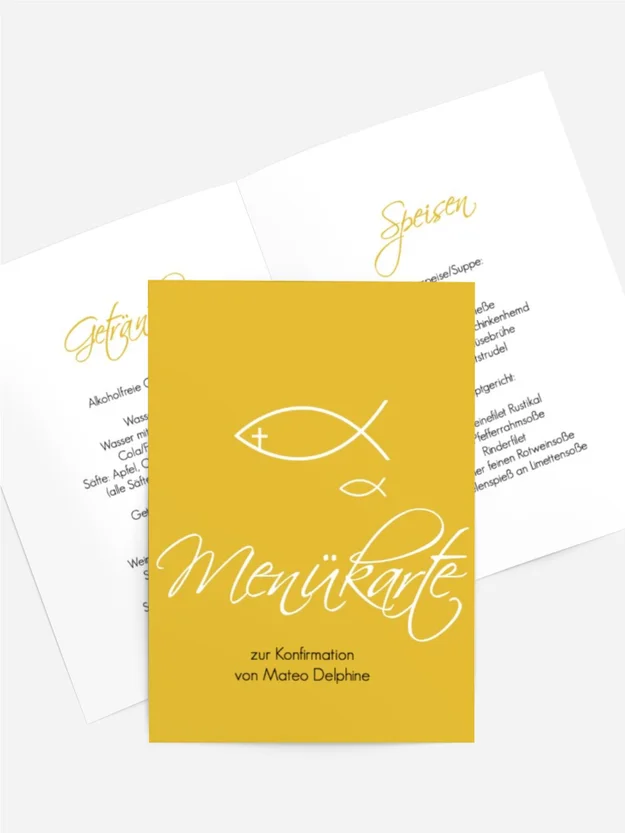 Menükarte Konfirmation Fischkreise