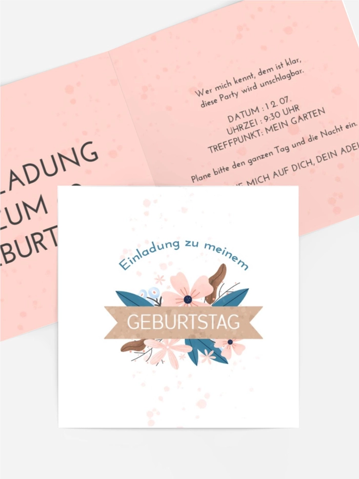 Geburtstagseinladung Farbe fallen