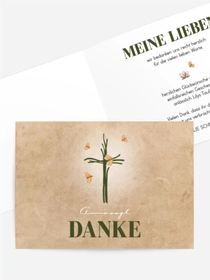 Dankeskarte Taufe In einem Blumenkreis Dankeskarte Taufe In einem Blumenkreis