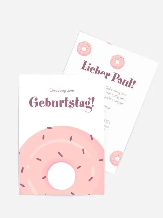 Geburtstagseinladung Süßer Donut