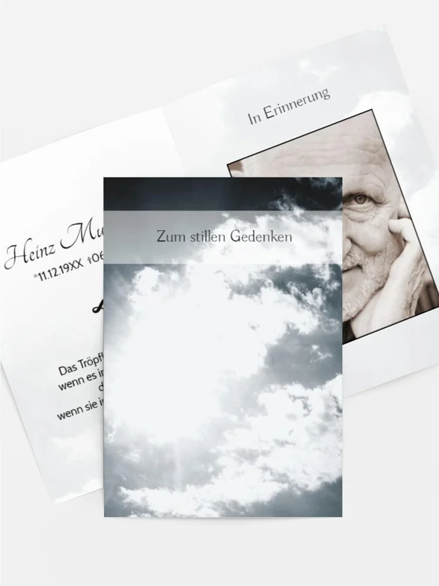 Sterbebildkarte Wolkenhimmel