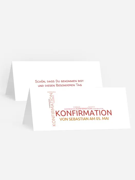 Tischkarte Konfirmation Script