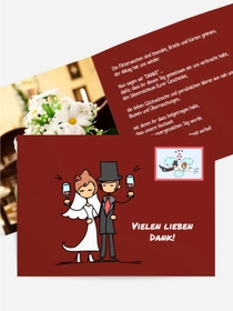 Dankeskarte Hochzeit "Comic Brautpaar"