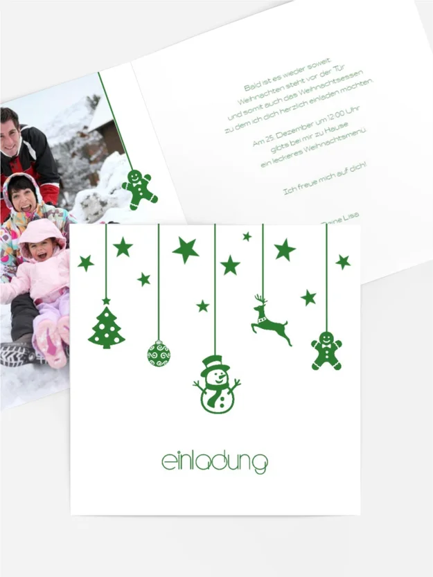 Einladung zu Weihnachten Privat Schmuckelemente