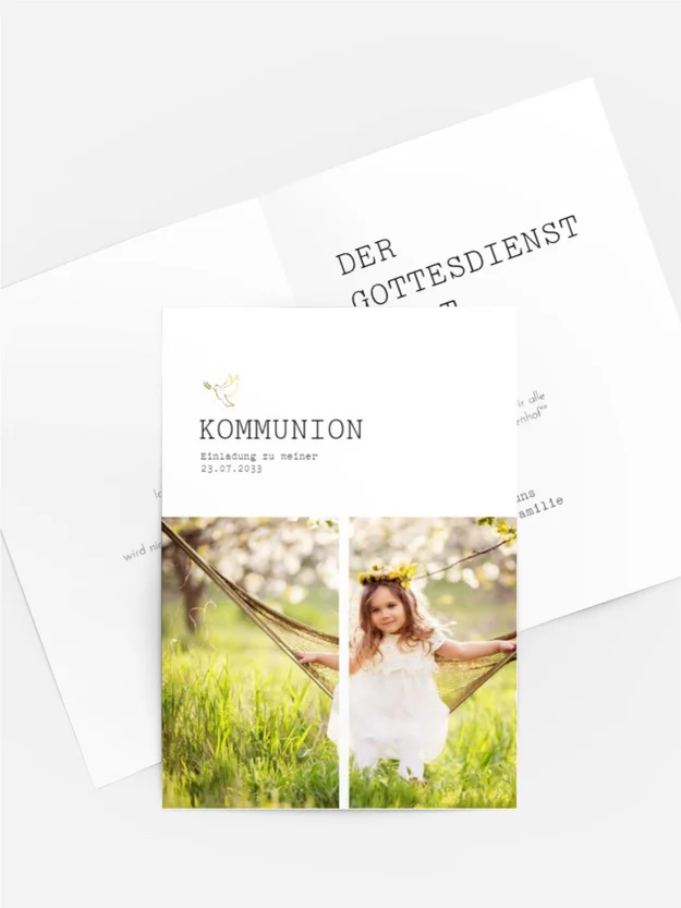 Einladungskarte Kommunion Schwung der Freude