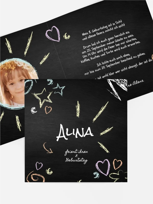 Einladung zum Geburtstag Tafelspaß Foto