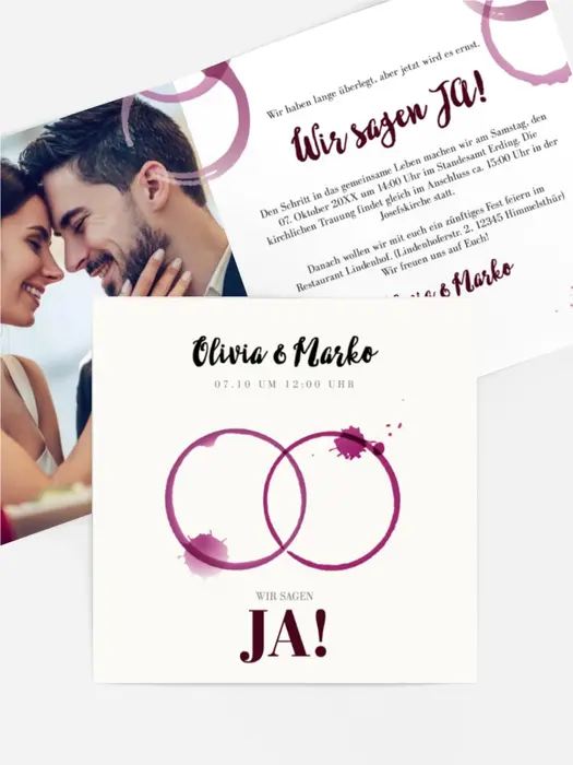 Hochzeitseinladung Zwei Kreise