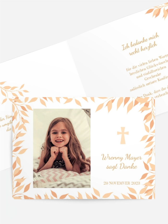 Dankeskarte Konfirmation Floral Dankeskarte Konfirmation Floral