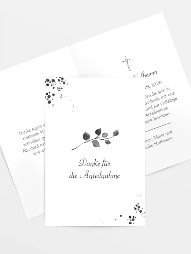 Trauerdanksagung Leise & Unerwartet Trauerdanksagung Leise & Unerwartet