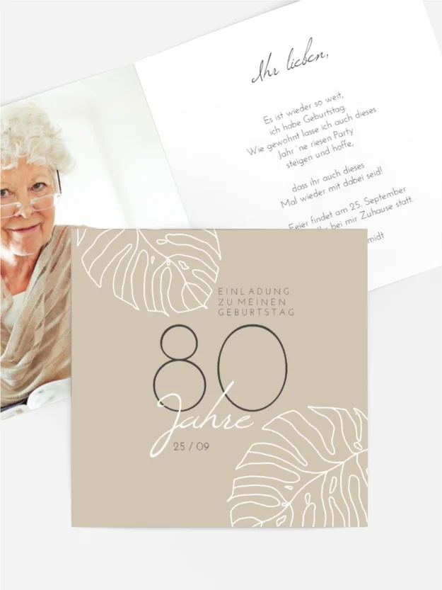 Geburtstagseinladung Blattstruktur