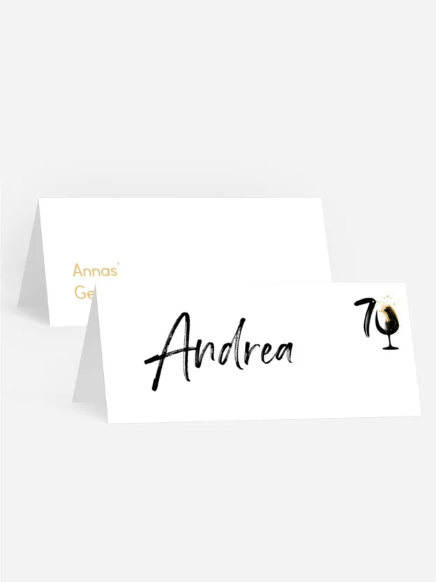 Tischkarte Geburtstag Süßes Glas