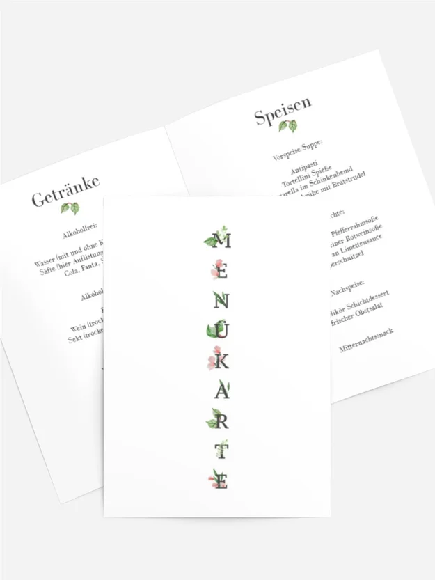 Menükarte Frühlingsmorgen