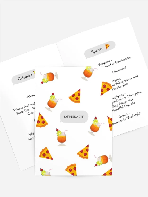 Menükarte Geburtstag Schöne SMS