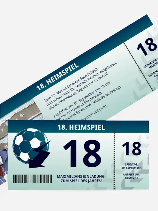 Einladung zum 18. Geburtstag Heimspiel Foto