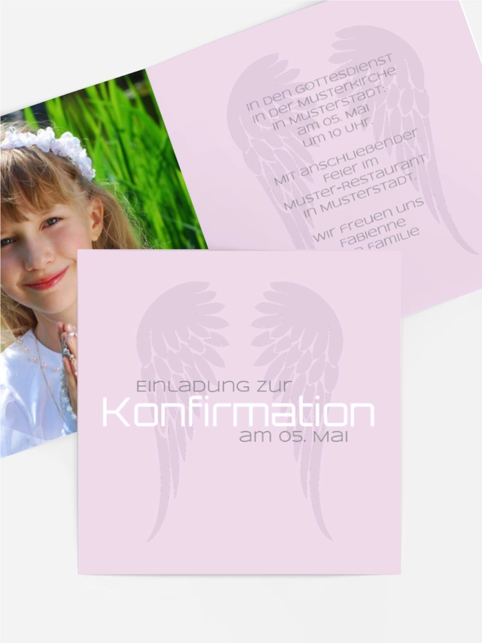 Konfirmationseinladung Schutzengel Konfirmationseinladung Schutzengel