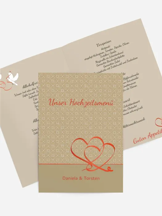 Menükarte Turteltäubchen