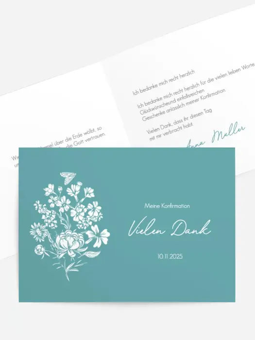 Dankeskarte Konfirmation Weiße Motten