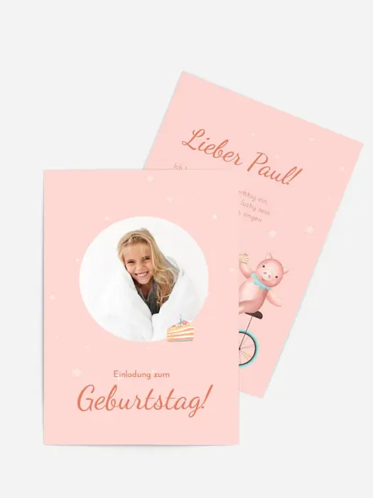 Geburtstagseinladung Lustiges pig