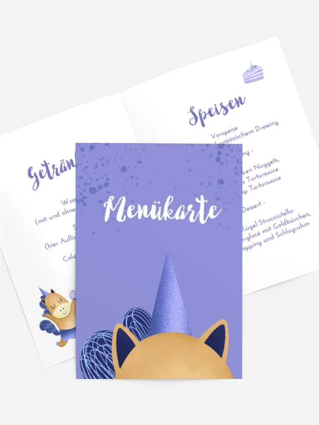 Menükarte Geburtstag Fee Einhorn