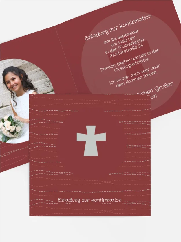 Einladungskarte Konfirmation Wellen Kreuz Einladungskarte Konfirmation Wellen Kreuz
