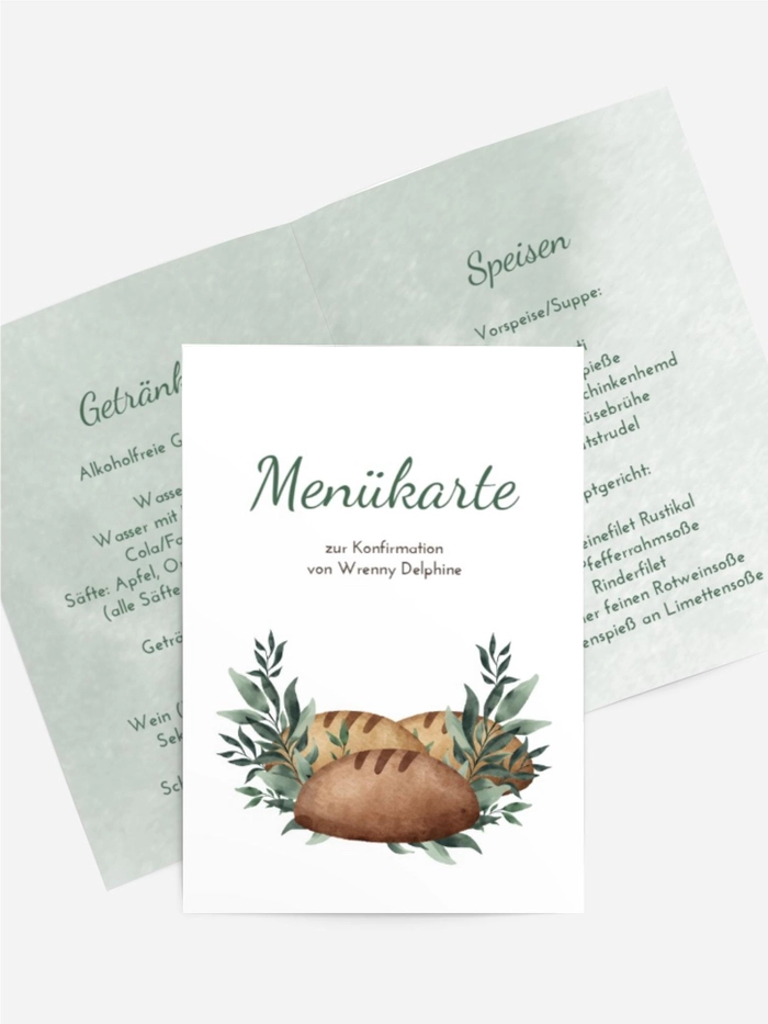 Menükarte Konfirmation Magische Zweige Menükarte Konfirmation Magische Zweige