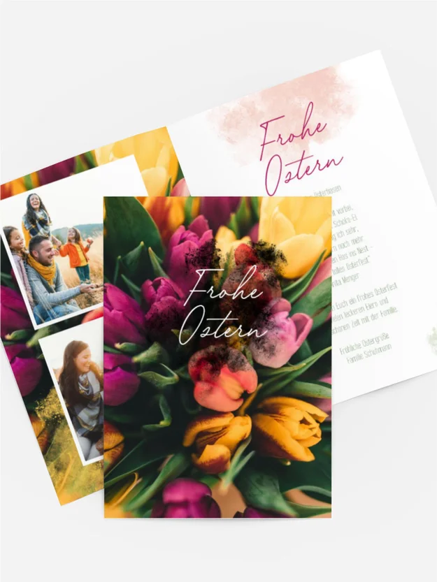 Osterkarte Frühlingsblumen