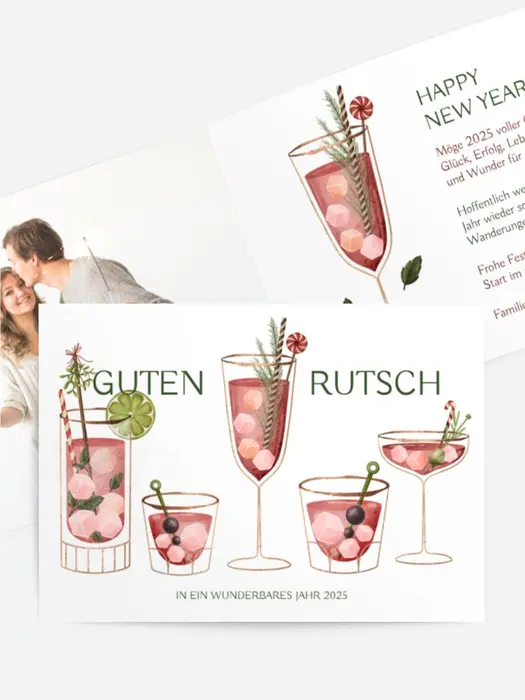 Neujahrskarte Cocktailbaum