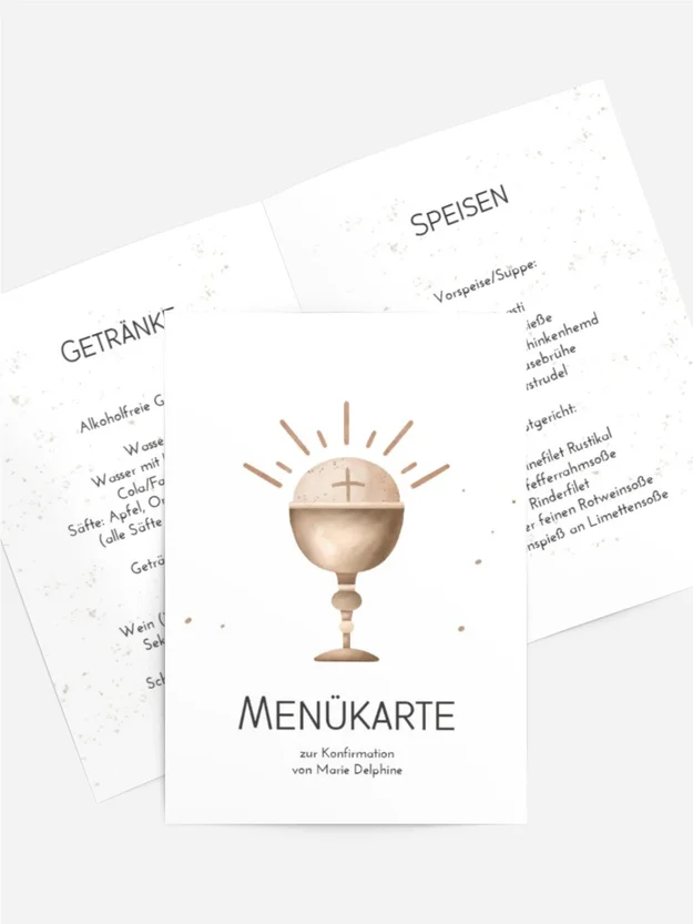 Menükarte Konfirmation Die wichtigsten Attribute Menükarte Konfirmation Die wichtigsten Attribute