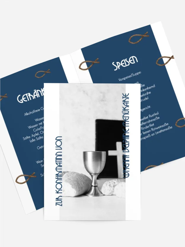 Menükarte Konfirmation Mondlicht