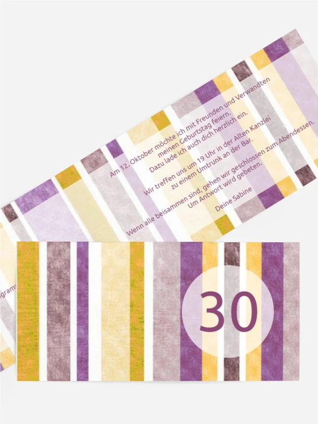 Geburtstagseinladung Gestreift 30 Geburtstagseinladung Gestreift 30