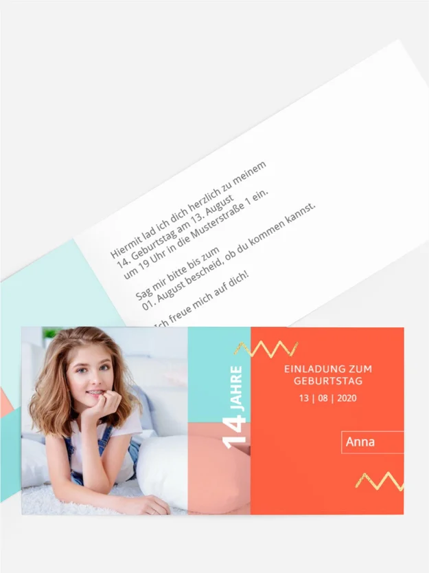 Geburtstagseinladung Flächenspiel