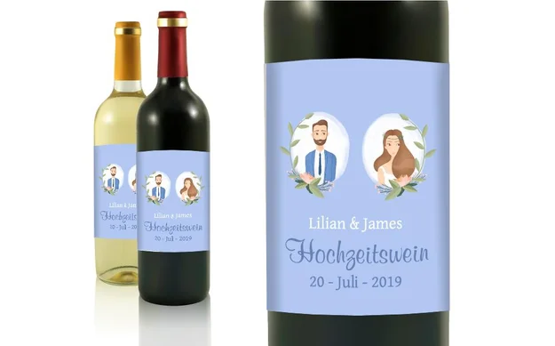 Hochzeit Flaschenetiketten Traumpaar