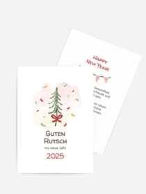 Neujahrskarte Ein Geschenk vom Weihnachtsmann