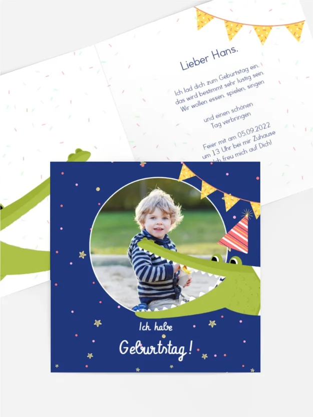 Geburtstagseinladung Krokodil