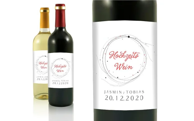 Hochzeit Flaschenetiketten Sternwind