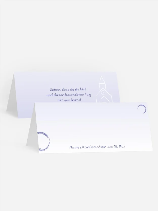 Tischkarte Konfirmation Kirche Tischkarte Konfirmation Kirche