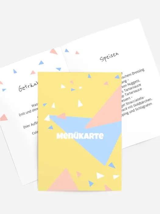 Menükarte Geburtstag Konfettispaß