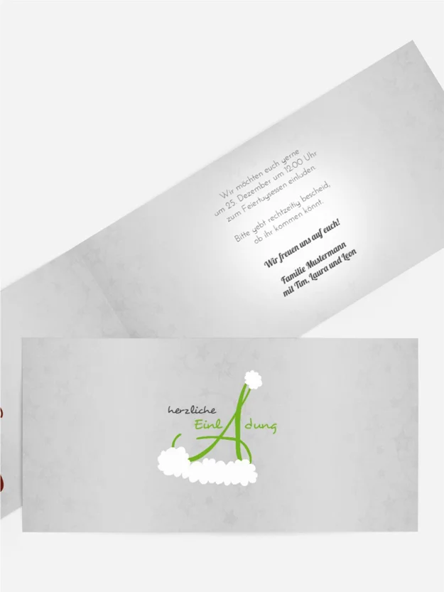 Weihnachts Einladungskarte privat Weihnachtsmütze