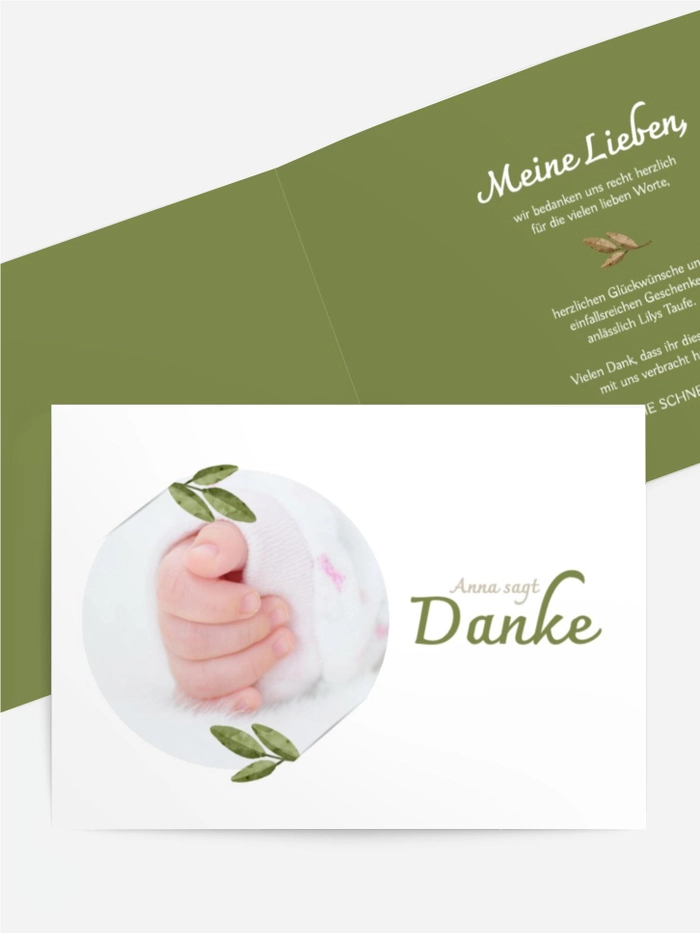 Dankeskarte Taufe Heilige Augen