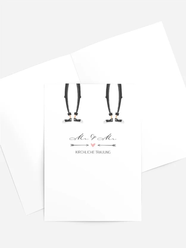 Kirchenheft Umschlag zur Hochzeit Pärchen - Männer