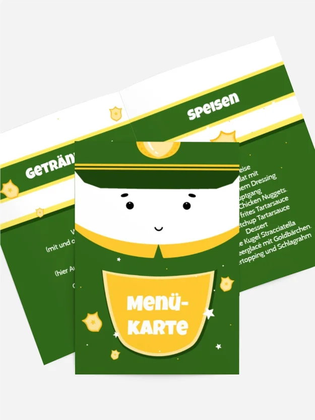 Menükarte Geburtstag Polizist
