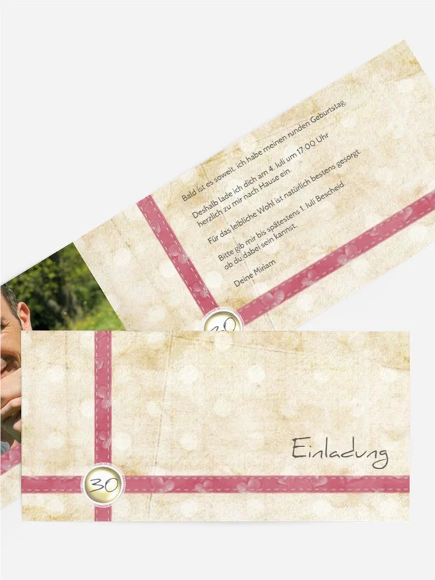Einladung zum 30. Geburtstag Pünktchen Foto
