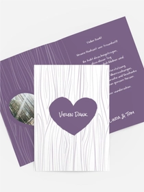 Dankeskarte Hochzeit "Heart bark"