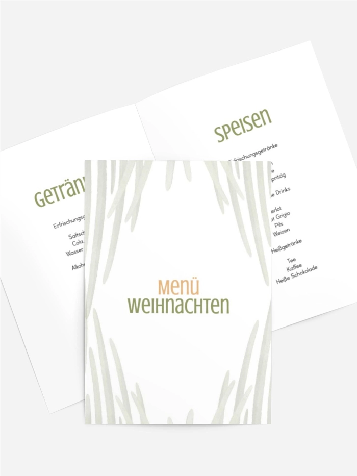 Menükarte Weihnachten Kranz im Gras Menükarte Weihnachten Kranz im Gras