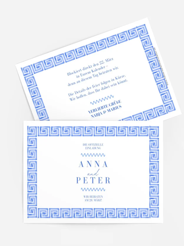 Save the Date Karte Griechische Verzierung