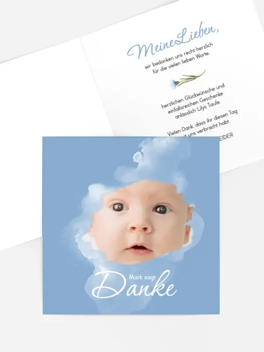 Dankeskarte Taufe Taufbad